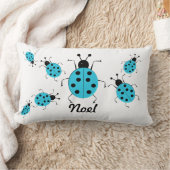 救だ！可愛いカラフルラディバグパーソナライズされた。 ランバークッション (ブランケット)