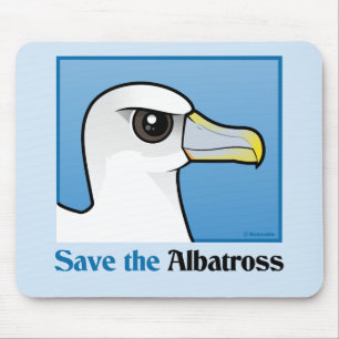 救って下さいアホウドリ(ポートレート)を マウスパッド