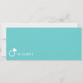 救って下さい日付のダイヤモンドのカレンダーの格子(ティール(緑がかった色))を セーブザデート (裏面)