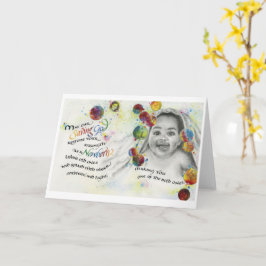 救の神/生まれたばかりの折り畳みグリーティングカード5"x7" カード