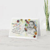 救の神/生まれたばかりの折り畳みグリーティングカード5"x7" カード (正面)