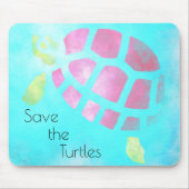 救ウミガメの水色 マウスパッド (正面)
