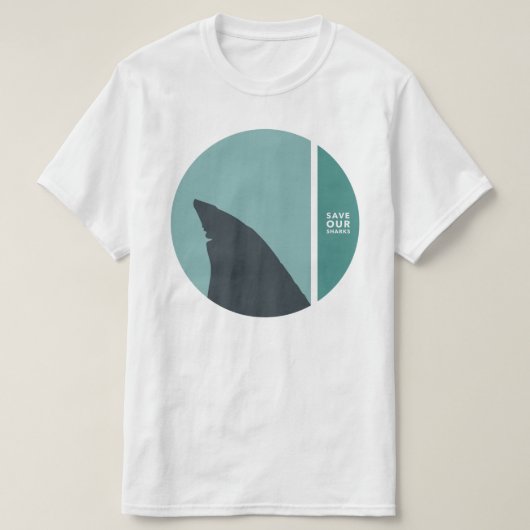 救サメが円を描く Tシャツ (デザイン正面)