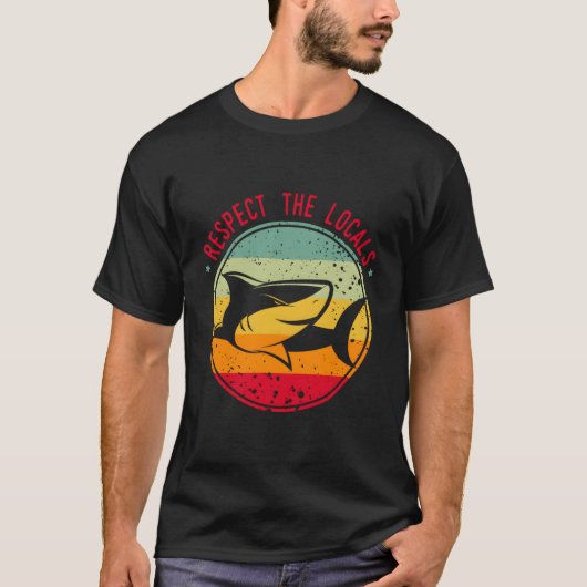 救サメ海ビーチ権IはLを尊重 Tシャツ (正面)