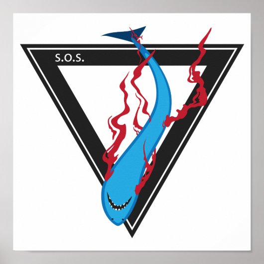 救サメSOS三角形 ポスター (正面)