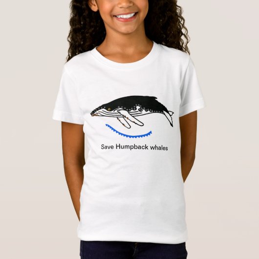 救ザトウクジラ – 動物愛好家-自然 – 女の子 Tシャツ (正面)
