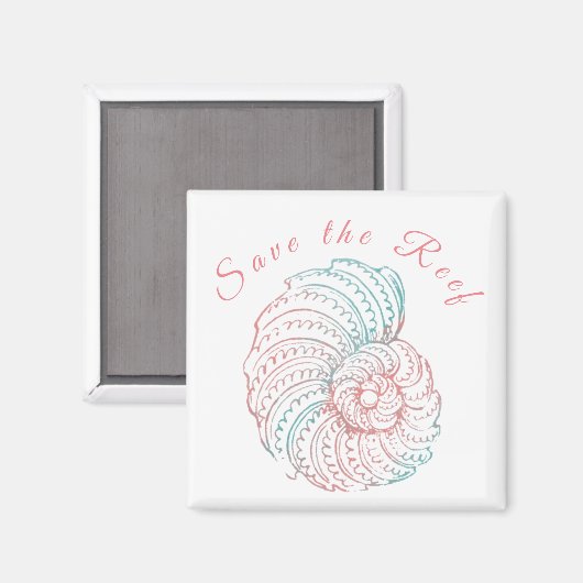 救ザリーフピンクとティール（緑がかった色）ウォーター認識度 マグネット (正面/裏面)