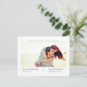 救シンプルデート・シック・カスタム写結婚真 ポストカード (スタンド正面)