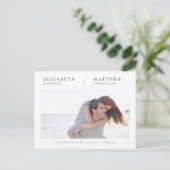 救シンプルデート・シック・カスタム写結婚真 ポストカード (スタンド正面)