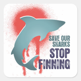 救ストップShaks Finning Stickers スクエアシール
