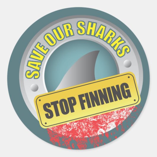 救ストップShaks Finning Stickers ラウンドシール (正面)