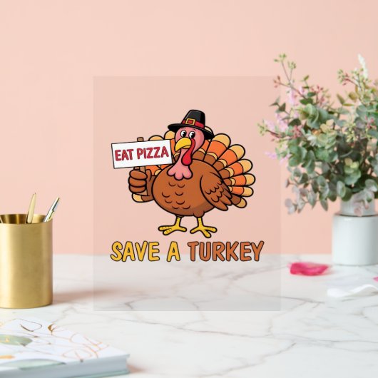 救ターク食べのおもしろいピザ アクリルサイン (ウェディング)