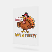 救ターク食べのおもしろいピザ アクリルサイン (傾斜)