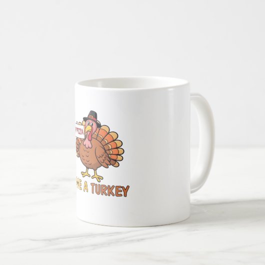 救ターク食べのおもしろいピザ コーヒーマグカップ (正面右)