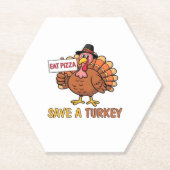 救ターク食べのおもしろいピザ ペーパーコースター (正面)