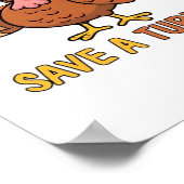 救ターク食べのおもしろいピザ ポスター (角)