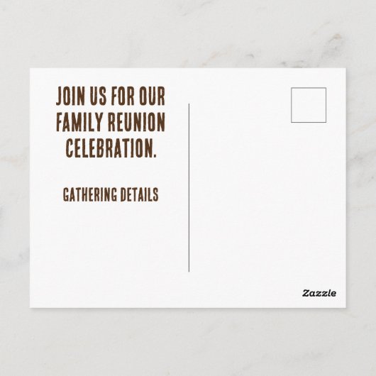 救デイトファミリー懇親会素朴レイクハウスバケーション ポストカード (裏面)