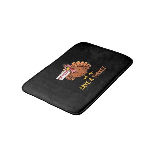 救トルコのピザッザ感謝祭おもしろいの バスマット (アングル)