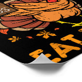 救トルコ食べタコスのメキシコのおもしろい感謝祭フー ポスター (角)