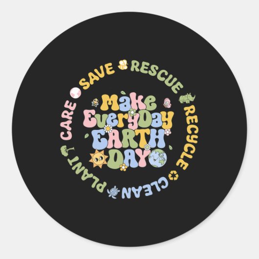 救ハチ救助動物気にリサイクル毎日Ea ラウンドシール (正面)