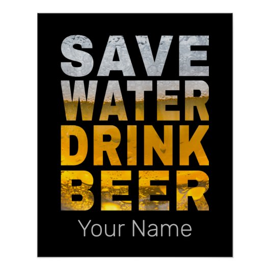 救バチュラーパーティ用水飲みビールことわざ ポスター (正面)