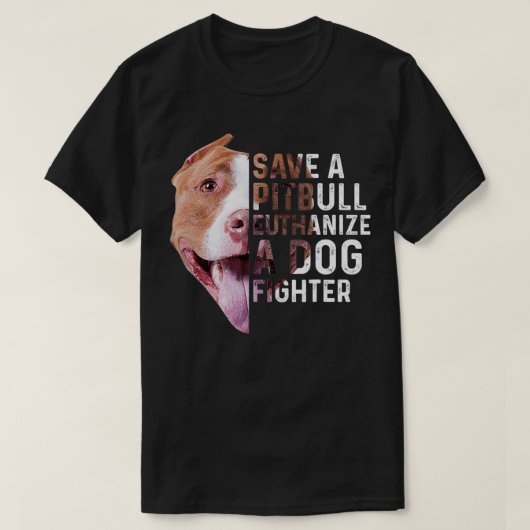 救ピットブルは犬の戦闘愛犬を安楽死させる Tシャツ (デザイン正面)