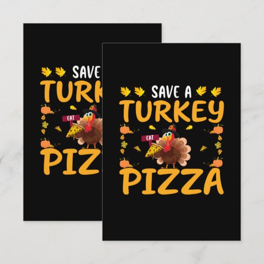 救七面鳥ピザ 招待状 (正面/裏面)