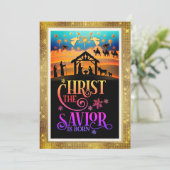 "救世主キリストの誕生" クリスマスの降誕 シーズンカード (スタンド正面)