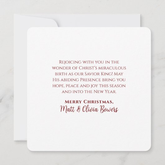 救世主キングレッドエレガント/金ゴールドクリスチャンのクリスマス カード (裏面)