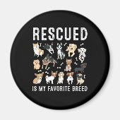 救出されたお気に入りののは私の種のかわいい救助犬 マグネット (正面)