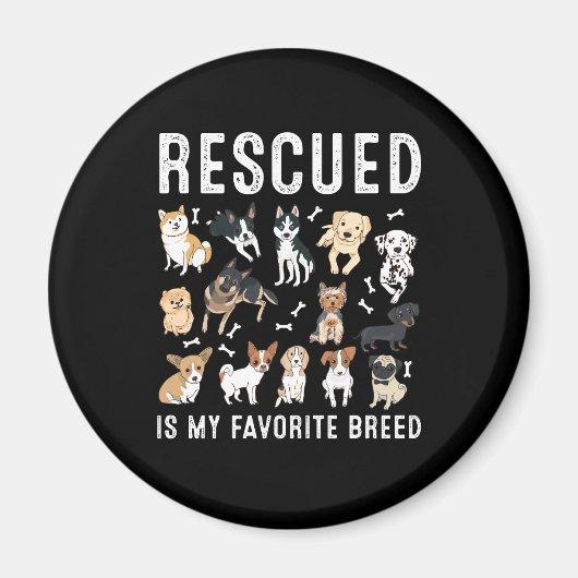 救出されたお気に入りののは私の種のかわいい救助犬 マグネット (正面)