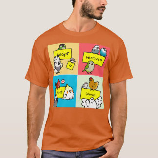 救出された鳥を養子にする Tシャツ