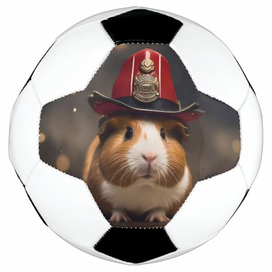 救出の準備：火の虫の帽子をかぶったモルモット。 サッカーボール (正面)