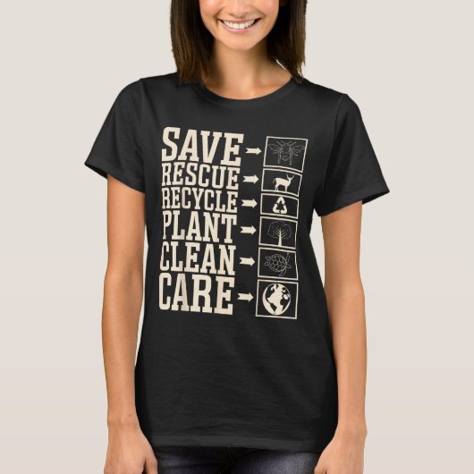 救出 リサイクル 植物 ケア クリーン  Tシャツ (正面)