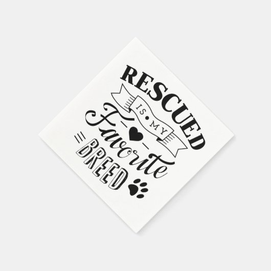 救助されたスローガンは私のお気に入りの品種ホワイトナプキンである スタンダードカクテルナプキン (角)