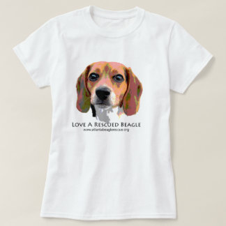救助されたビーグル犬を愛して下さい Tシャツ