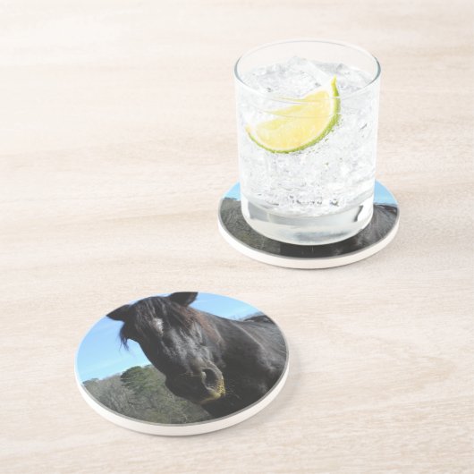 救助された黒荷車を引く馬 コースター (側面)