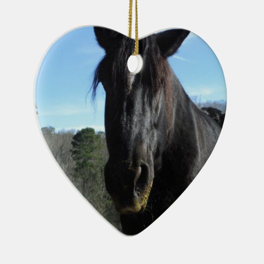 救助された黒荷車を引く馬 セラミックオーナメント (右)
