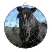 救助された黒荷車を引く馬 ダーツボード (正面)