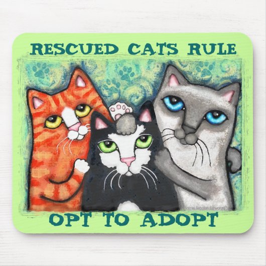 救助された/避難所猫 マウスパッド (正面)