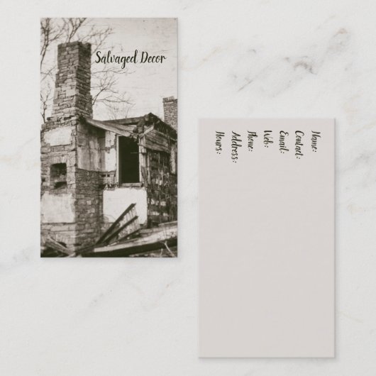 救助される家屋敷の下で引き裂かれる老いぼれたアンティーク 名刺 (正面/裏面)