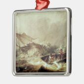 救助するべき漕艇難破させられる メタルオーナメント (左)