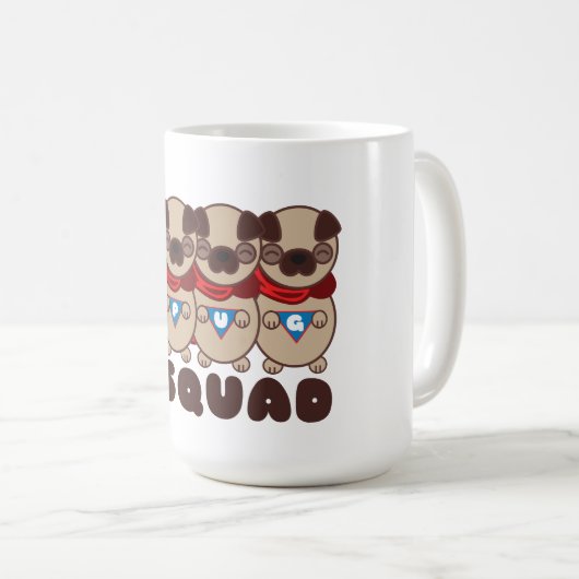 救助のコーヒー茶マグへのパグの分隊のパグ コーヒーマグカップ (正面右)