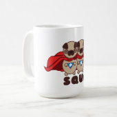 救助のコーヒー茶マグへのパグの分隊のパグ コーヒーマグカップ (正面左)