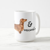 救助のダックスフント コーヒーマグカップ (正面右)