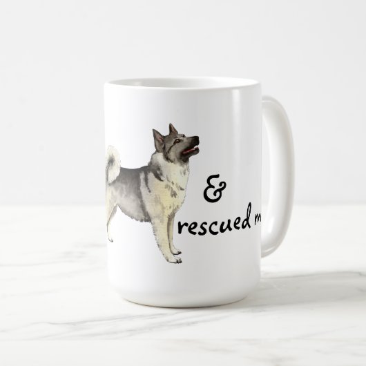 救助のノルウェー人のエルクハウンド コーヒーマグカップ (正面右)