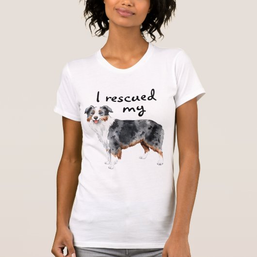 救助のミニチュアアメリカの羊飼い Tシャツ (正面)