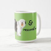 救助の古い英国の牧羊犬 コーヒーマグカップ (正面右)