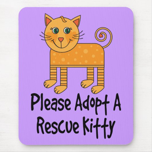 救助の子猫猫のギフトを採用して下さい マウスパッド (正面)
