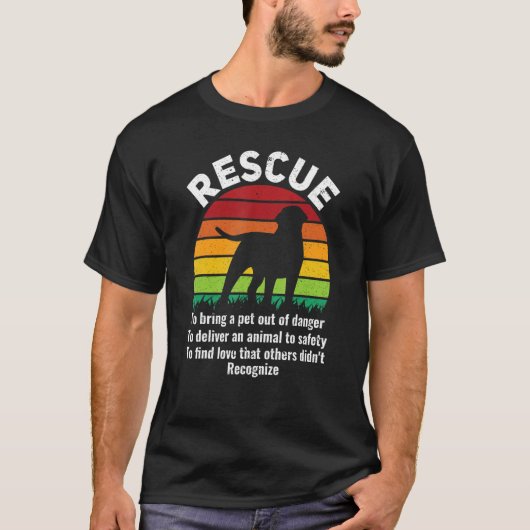 救助の定義の動物の救助ペットの採用 Tシャツ (正面)